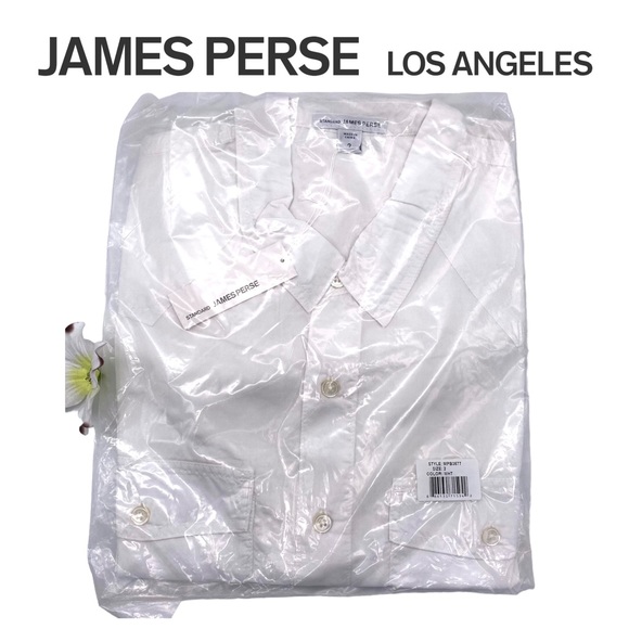 NWT Standard James Perse Men's Cotton Western Button Down Shirt, M/2 - Picture 7 of 13